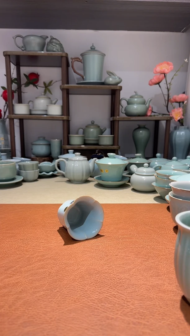 其他021束花杯 主人杯闻香杯品茗杯 天青釉不开片一级精品一