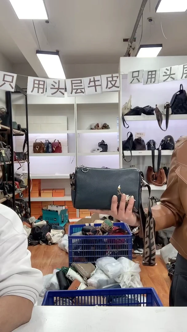 头层牛皮清货真皮 刺绣绿色