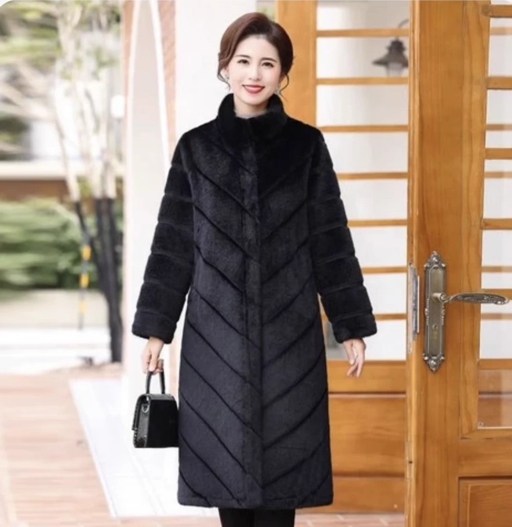 中老年女装加厚冬季秋冬棉服保暖修身风衣时尚大码妈妈装冬装