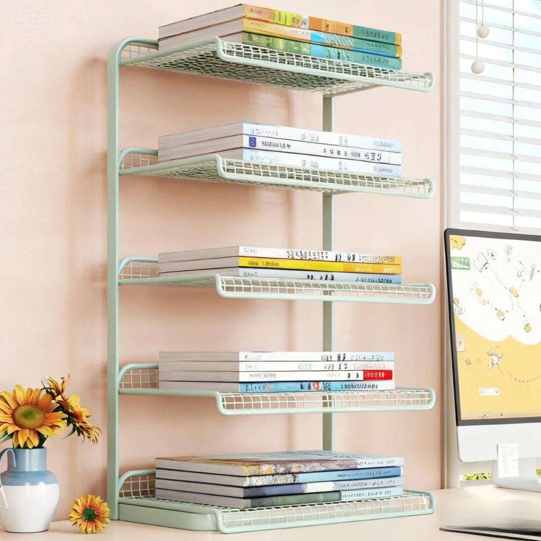 学科分类置物架家用书本书架书立置物架桌面文件分层收纳整理架子