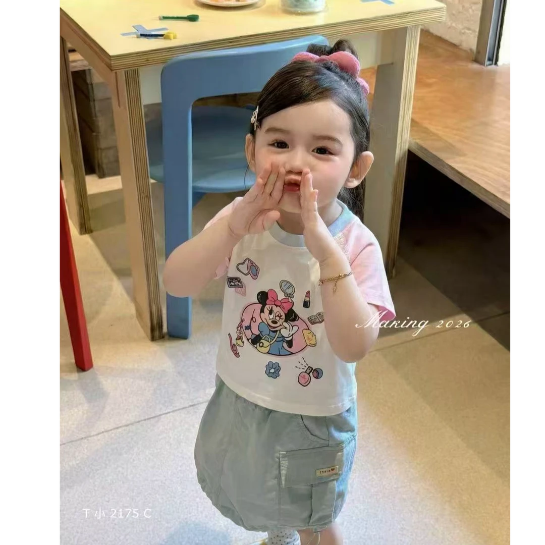 【米粒Kids】gz粉插肩米奇短袖2175