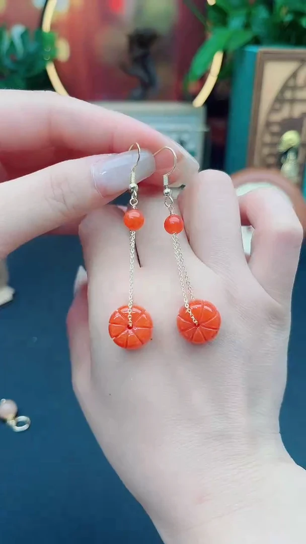 玛瑙/玉髓耳饰银S925镶嵌317000