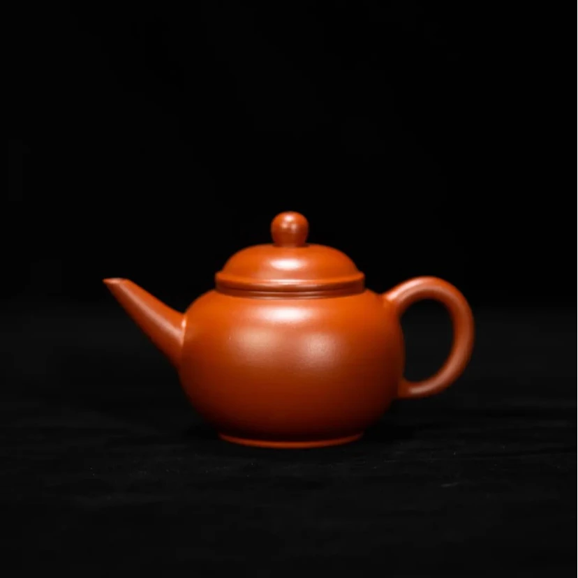 潮州朱泥壶手拉壶泡茶壶半手工小水平90毫升壶底微瑕，无礼盒潮汕