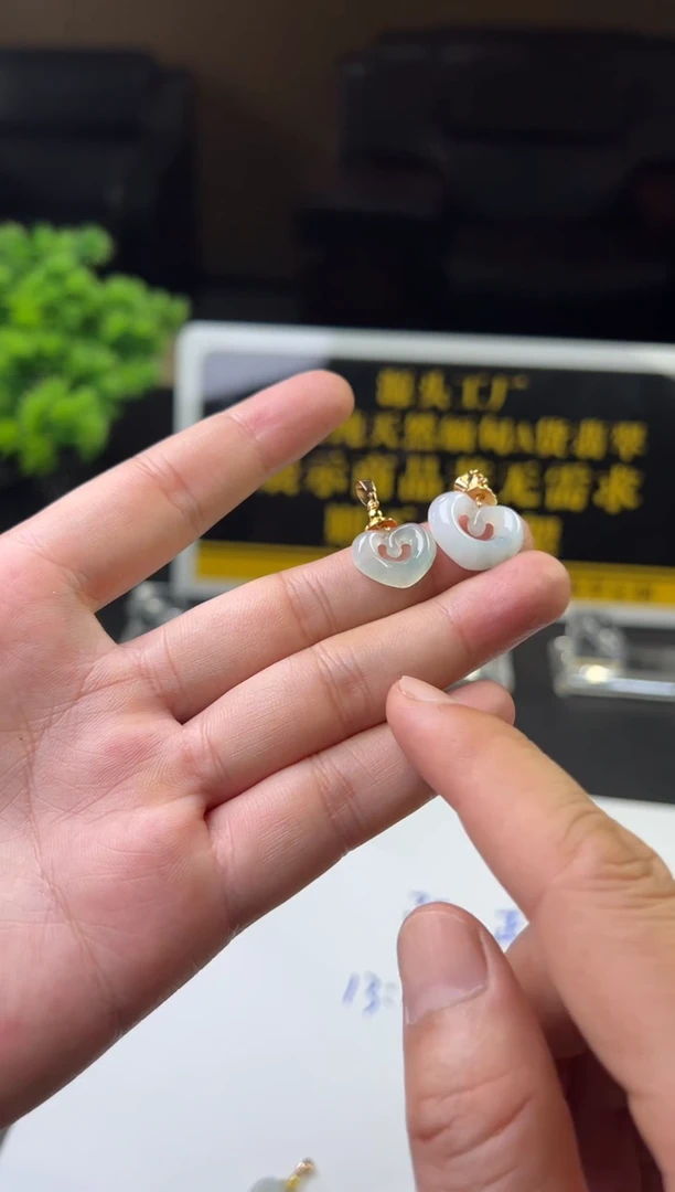 翡翠合金吊坠(不含链)心形吊坠FL03@CP多样性发其一配绳