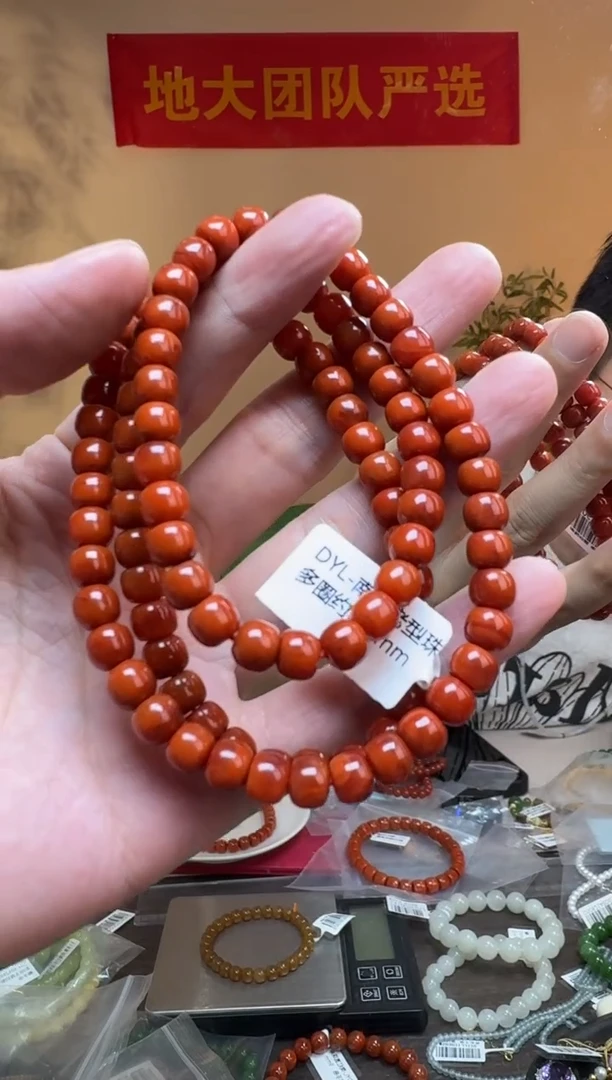 未镶嵌手串南红玛瑙约6*5mm南红老型珠多圈