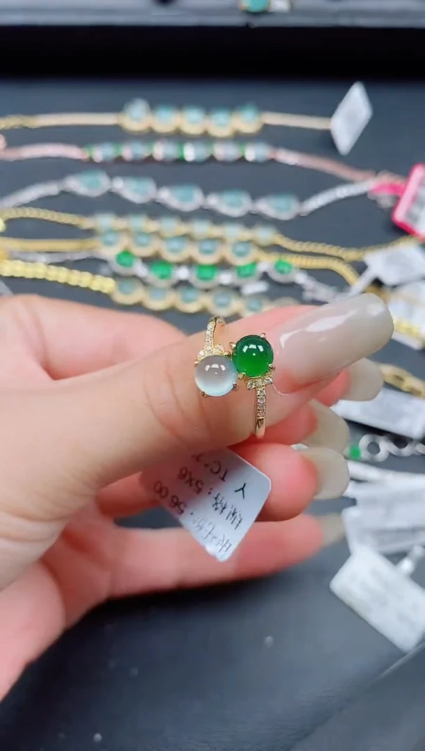 翡翠戒指银S925镶嵌11111