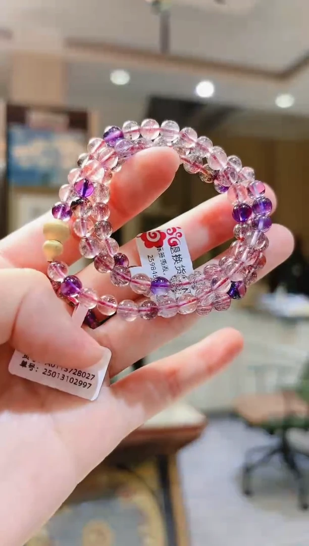 【闪购商品】水晶项链18K金镶嵌超七项链葫芦扣