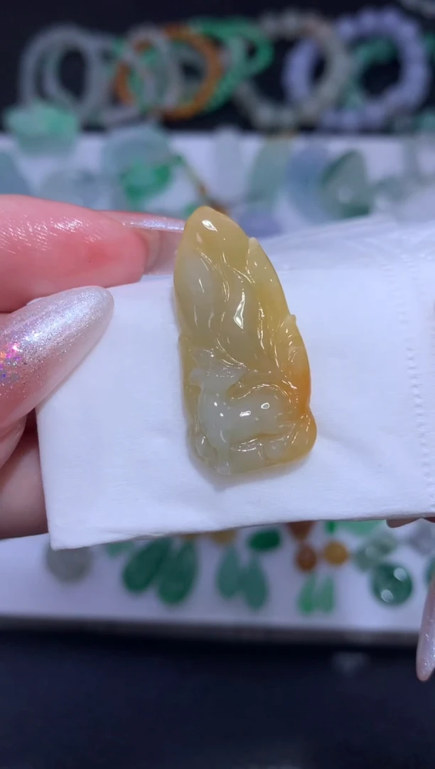 未镶嵌定制翡翠九尾狐