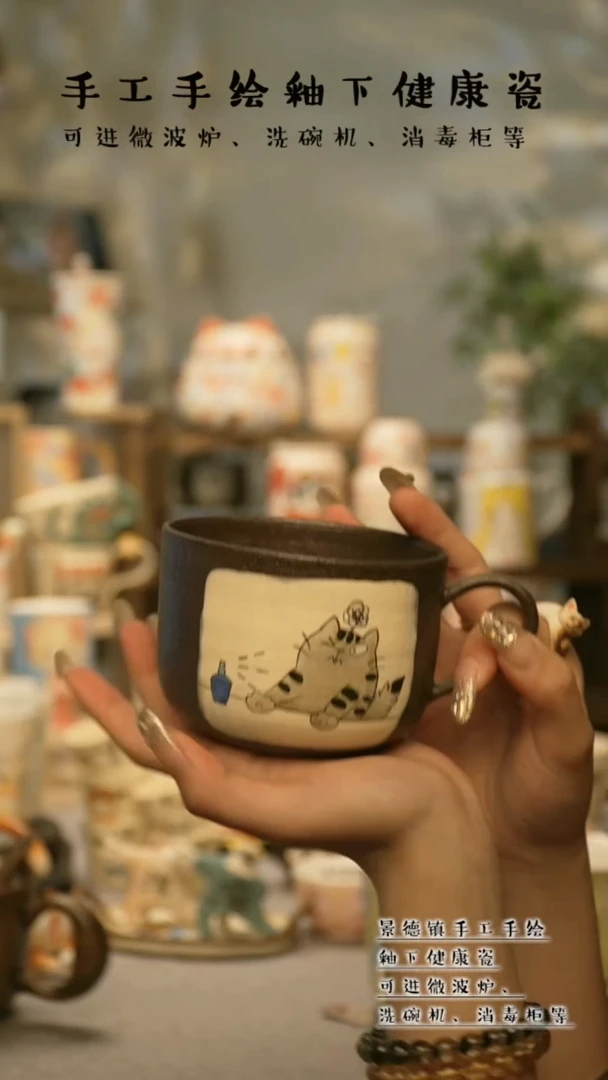 【闪购商品】杯陶瓷景德镇高温釉下彩&W1079