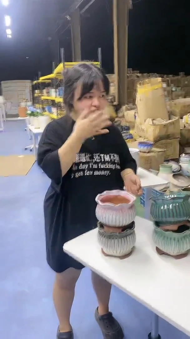宜兴紫砂粗陶花盆
