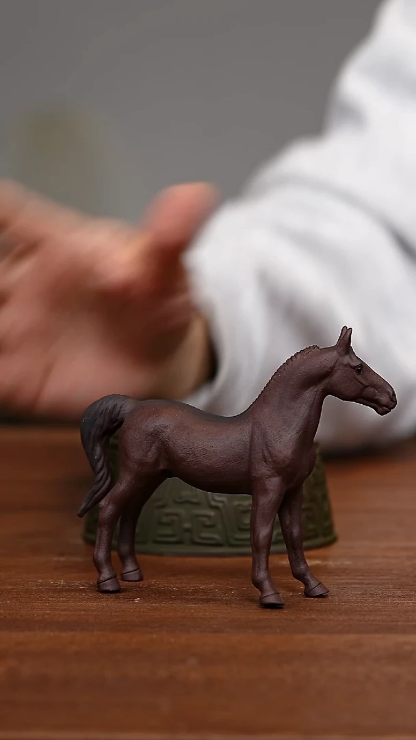 紫砂茶宠骏马茶宠紫泥