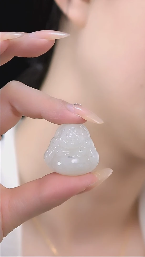 和田玉未镶嵌颈饰30mm羊脂白玉高货