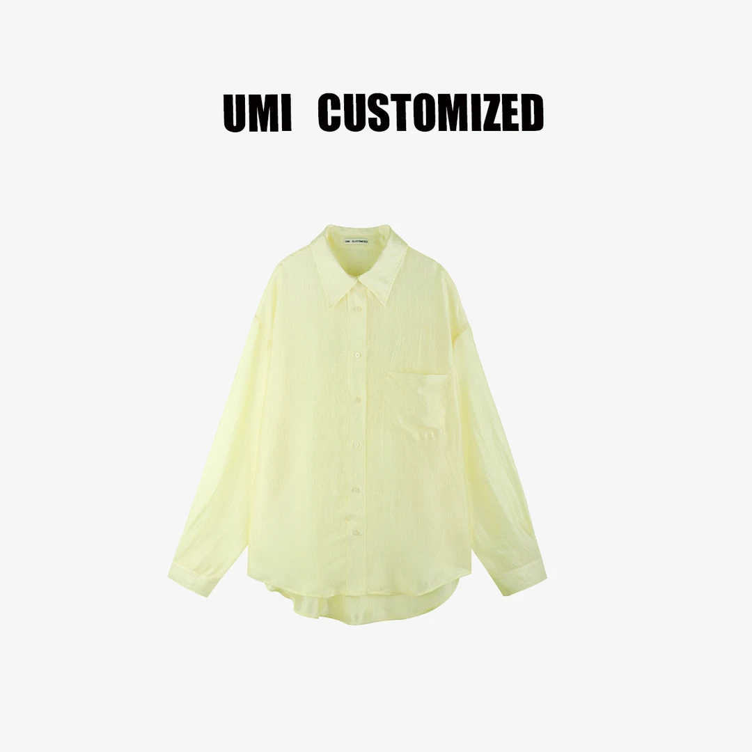 【UMI.】2025【流光】夏日宽松休闲百搭防晒纯色衬衫#U5010
