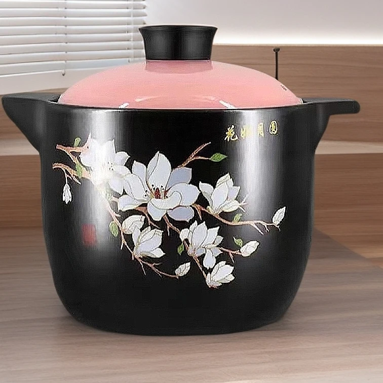 厨小亲【7.5升花好月圆】加厚花好月圆砂锅耐高温干烧不裂煤燃气灶