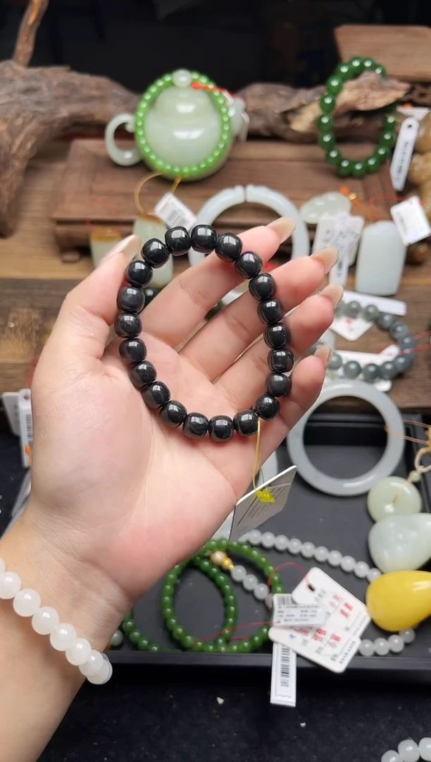 未镶嵌手串和田玉卡10若羌毛毛矿 老型 9015942