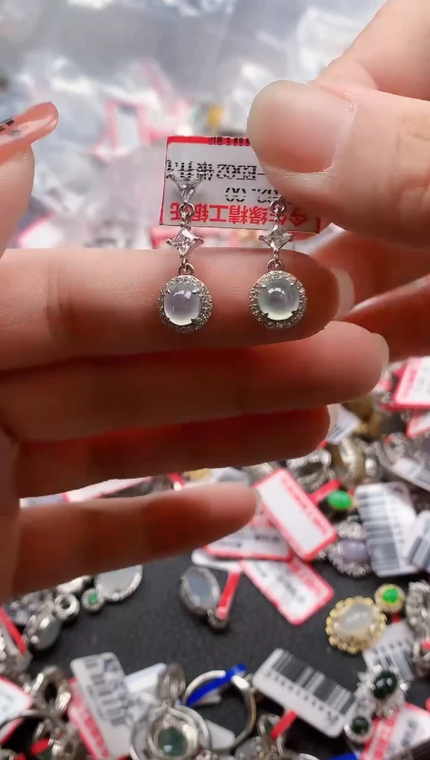 银S925镶嵌戒指翡翠天然A货缅甸翡翠
