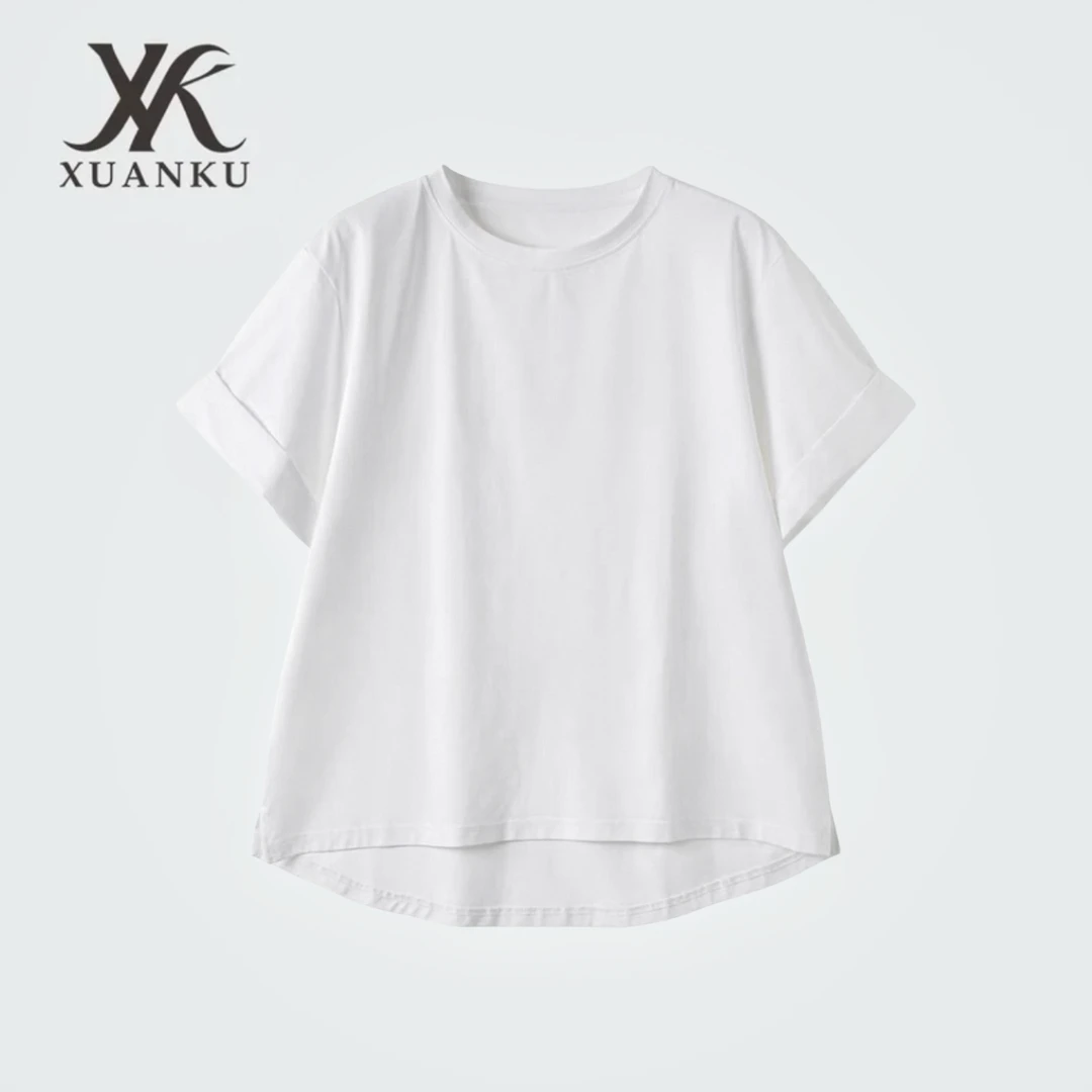 【XUANKU】夏季舒适凉感显瘦休闲宽松T恤1043