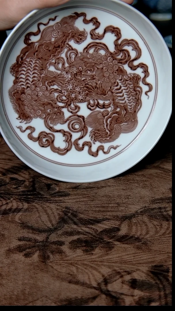 其他瓷微瑕双狮壶承