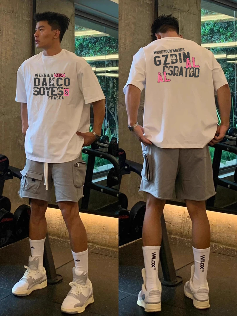 【重磅纯棉】美式cleanfit印花短袖T恤百搭休闲宽松潮流夏季上衣ins