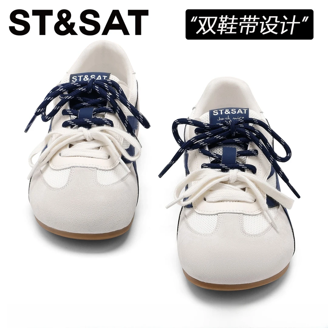 星期六真皮厚底增高德训鞋女款冬季潮酷配色休闲鞋欧洲站潮流女鞋