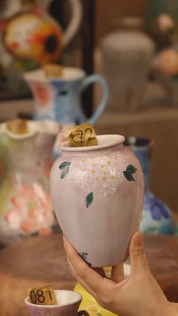 陶瓷172景德镇设计师手作花器摆件侘寂风