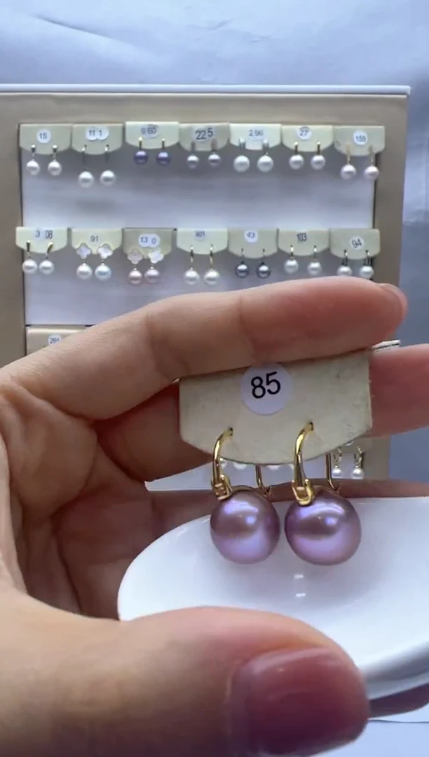 【闪购商品】淡水珍珠耳饰银S925镶嵌85