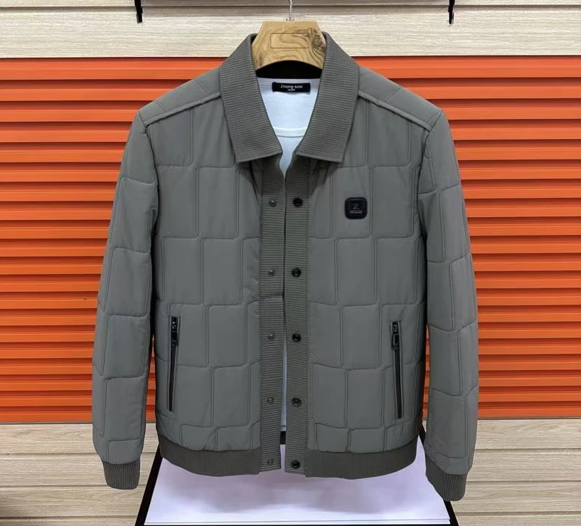 新款高品质男士翻领休闲时尚加棉外套