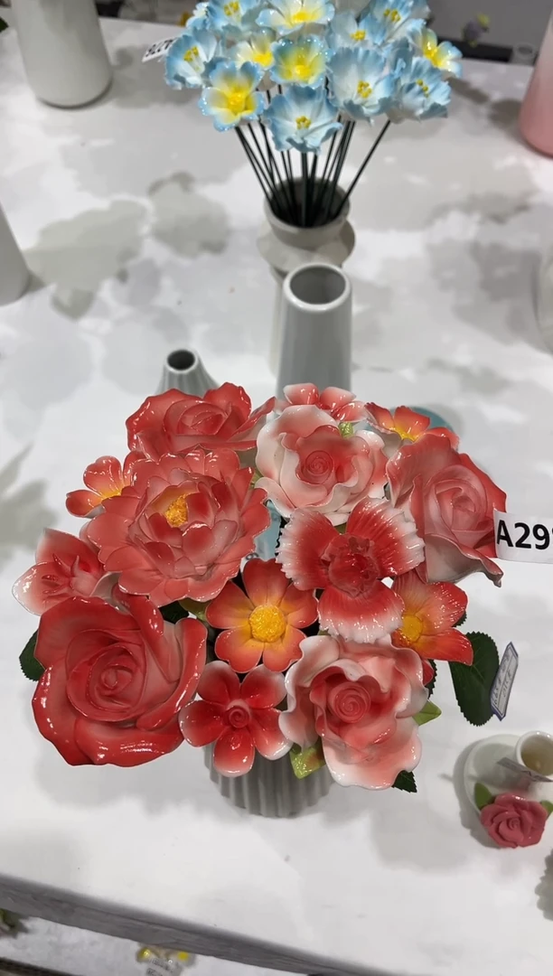 陶瓷花か*季  手捏花-A298