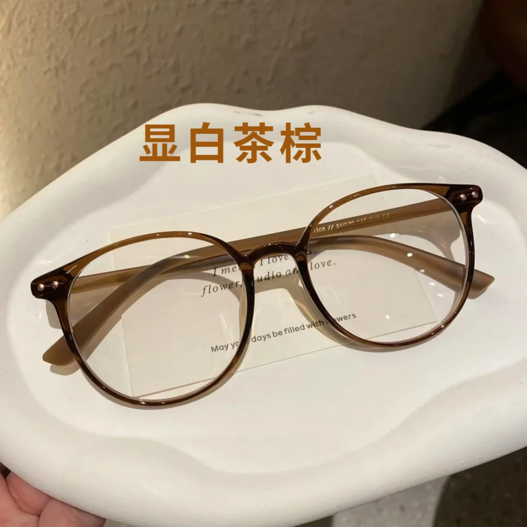 高颜值超轻圆框眼镜可配度数不挑脸型素颜适用防蓝光学生近视眼镜