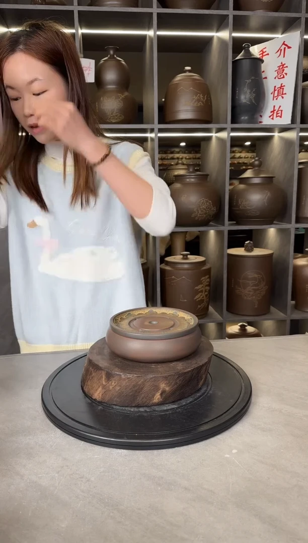 【闪购商品】干泡台本陶手作坭兴陶直径18cm干泡台