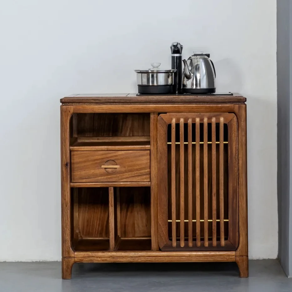 胡桃木竹意茶水柜（不包邮）70*38*68