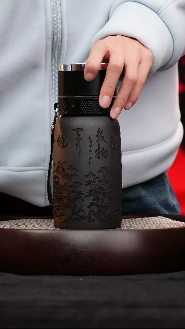 茶壶紫砂宜兴紫砂厚德载物随行杯