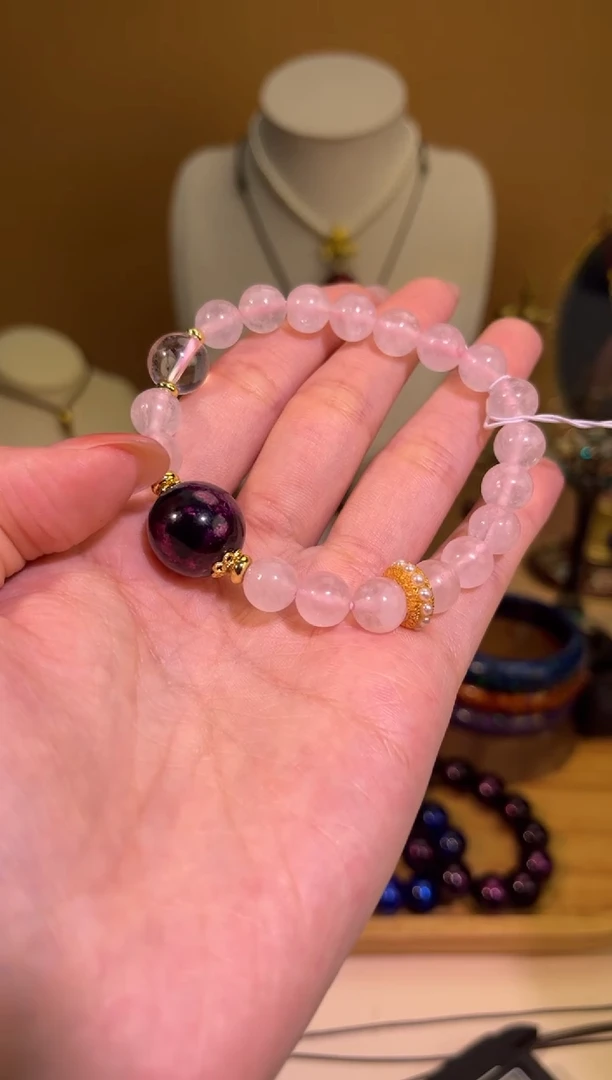 榕城大漆紫宝砂1.5单珠手链