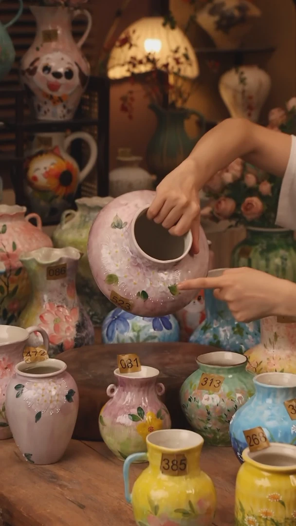 陶瓷523景德镇设计师手作花器摆件侘寂风