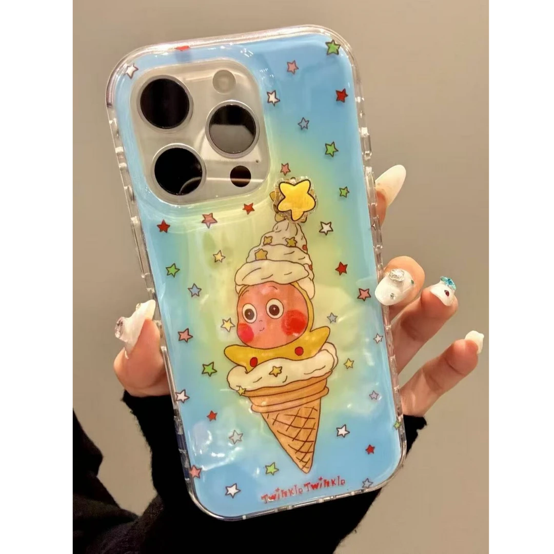 诚星泽涂鸦星星人适用苹果16新手机壳OPPO华为小米VIVO一加软防摔