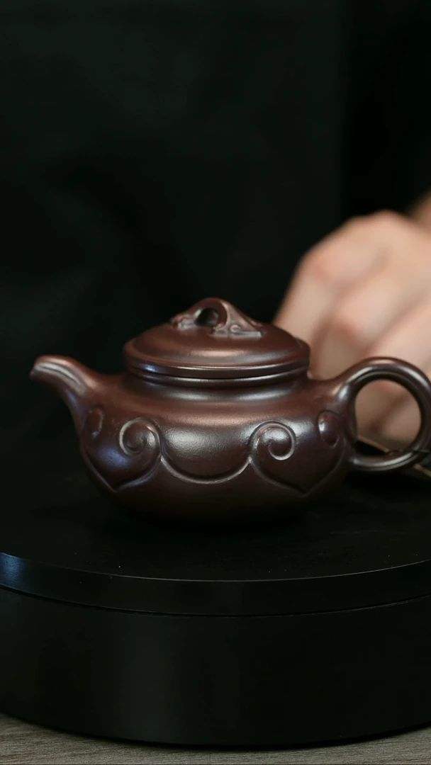 茶壶紫砂与**进H1304陆建平紫泥如意仿古