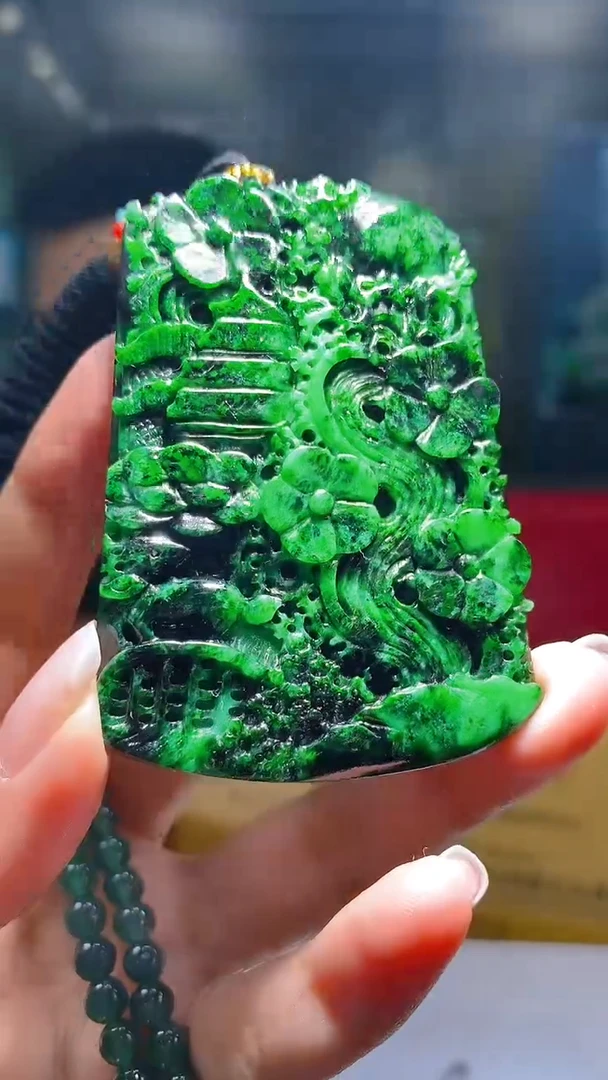 未镶嵌定制翡翠KK翡翠毛货吊坠-24