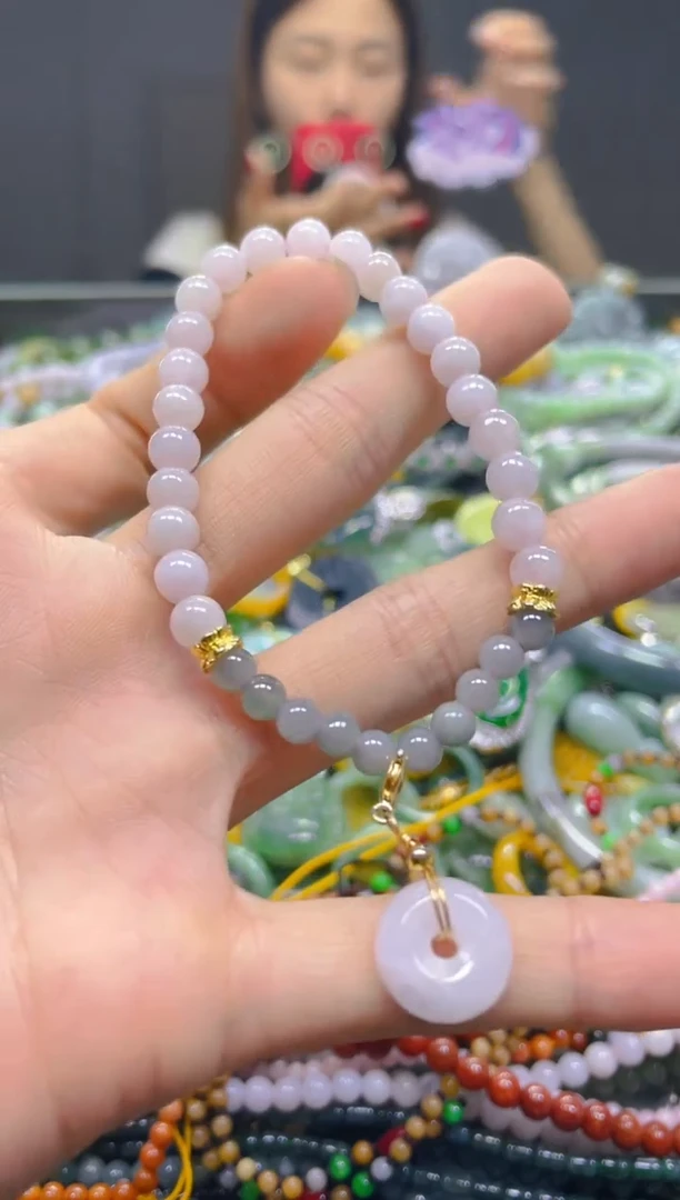 颈饰未镶嵌翡翠5MM/W/翡翠A货，一件也是批发价