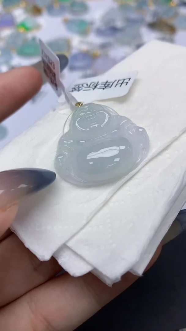 翡翠18K金镶嵌颈饰天然a货翡翠