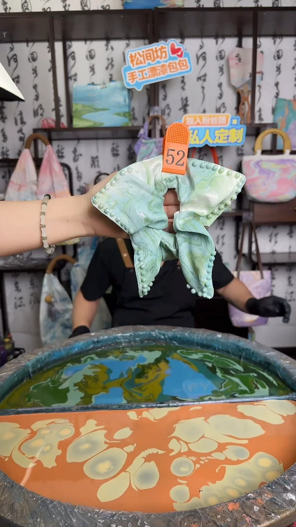 布艺非金属珍珠方巾发圈52号