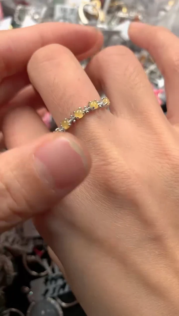 银S925镶嵌戒指翡翠555   2