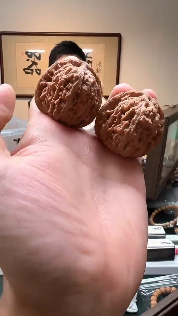 把件文玩核桃41mm+四座楼 1对 33号