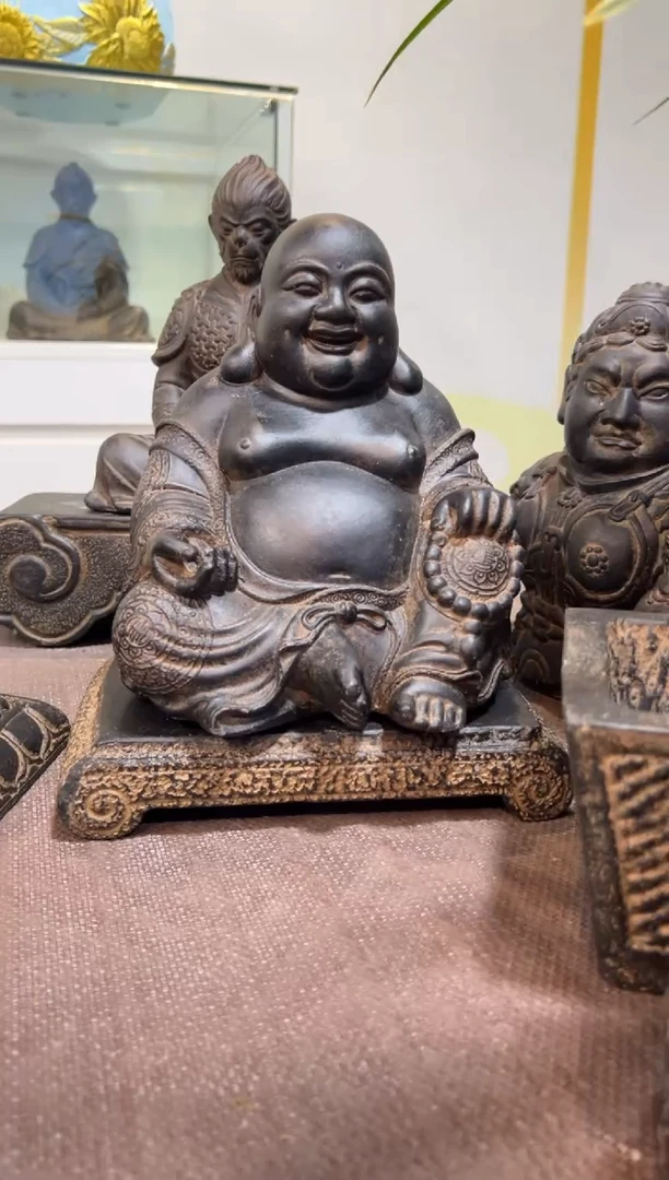 陶土大肚佛+小江枫底座