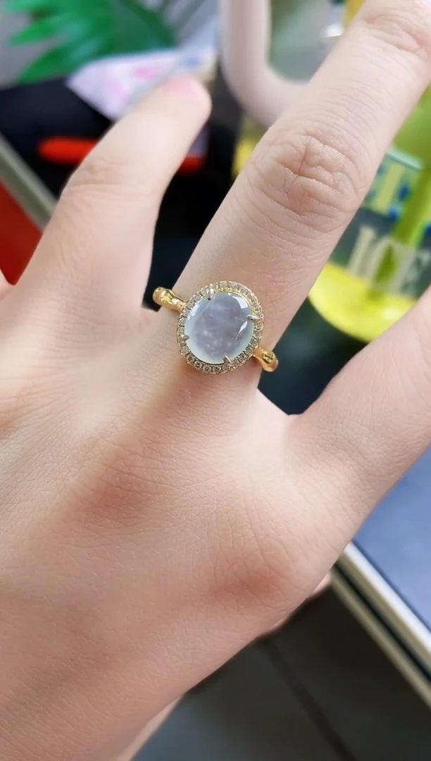 翡翠戒指银S925镶嵌41569