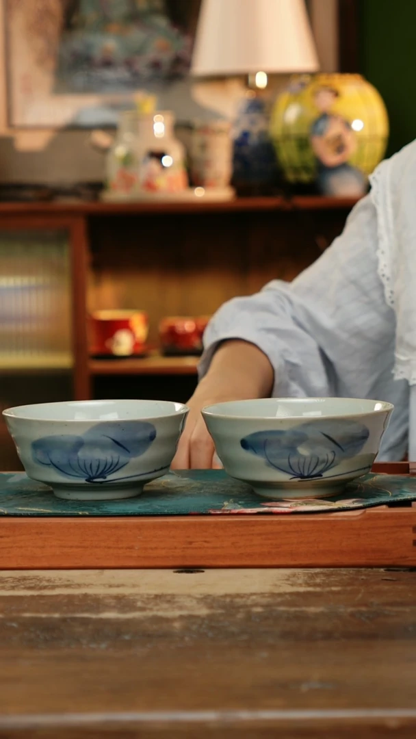 瓷片景德镇纯手工釉下彩精品茶具水杯