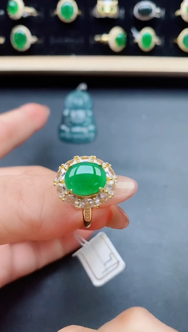 翡翠戒指银S925镶嵌321321