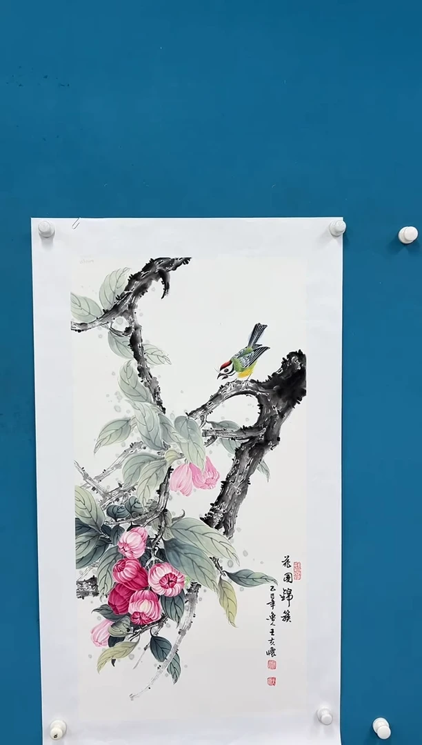 国画王夫怀-三尺花鸟-023