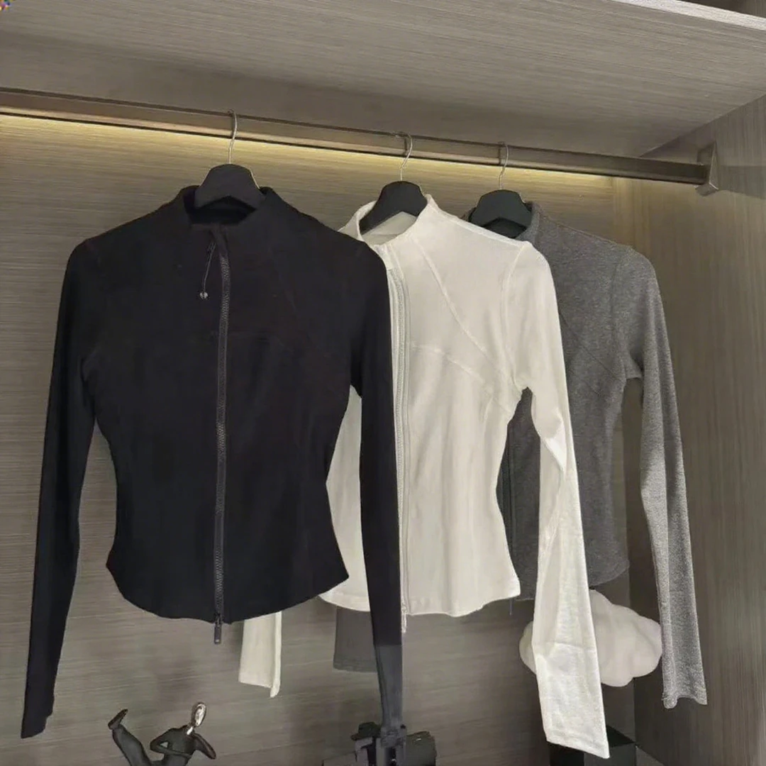 韩版设计感纯色立领薄开衫女2025新款早秋收腰显瘦开衫T恤外套女