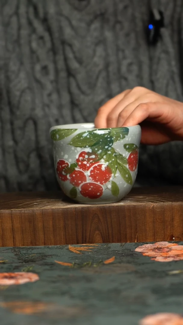 杯釉下彩手工手绘同款陶器