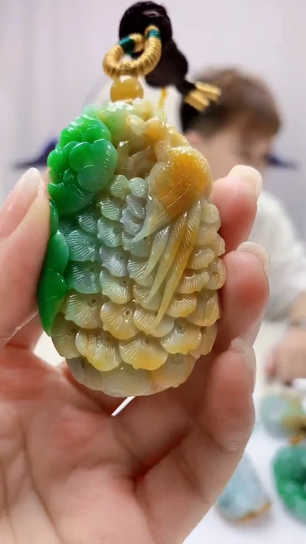 定制翡翠未镶嵌4868ms-毛货挂件31